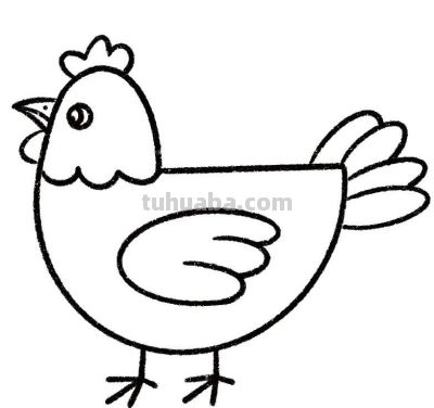 儿童简笔画《大公鸡》 - 图画吧TUHUABA