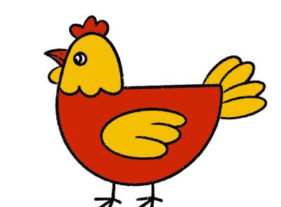 儿童简笔画《大公鸡》 - 图画吧TUHUABA