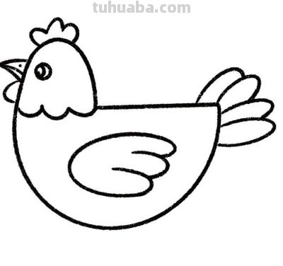 儿童简笔画《大公鸡》 - 图画吧TUHUABA