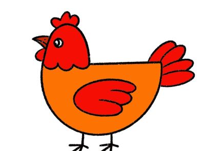 儿童简笔画《大公鸡》 - 图画吧TUHUABA