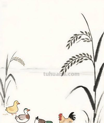 太太太治愈了，稻田里偷吃的鸡鸭，太和谐了 - 图画吧TUHUABA