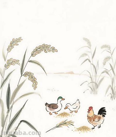 太太太治愈了，稻田里偷吃的鸡鸭，太和谐了 - 图画吧TUHUABA