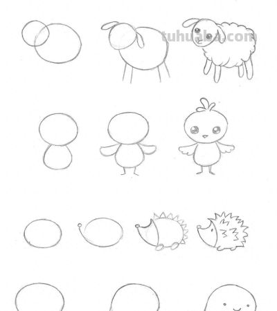 给孩子收藏！32种动物简笔画教程 - 图画吧TUHUABA