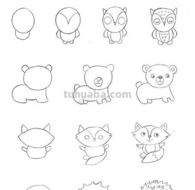 给孩子收藏！32种动物简笔画教程 - 图画吧TUHUABA