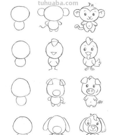 给孩子收藏！32种动物简笔画教程 - 图画吧TUHUABA