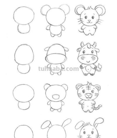 给孩子收藏！32种动物简笔画教程 - 图画吧TUHUABA
