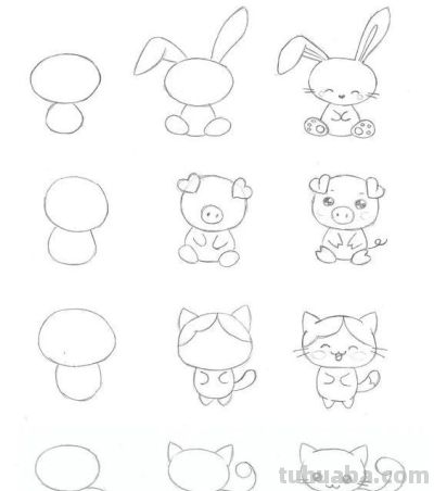给孩子收藏！32种动物简笔画教程 - 图画吧TUHUABA
