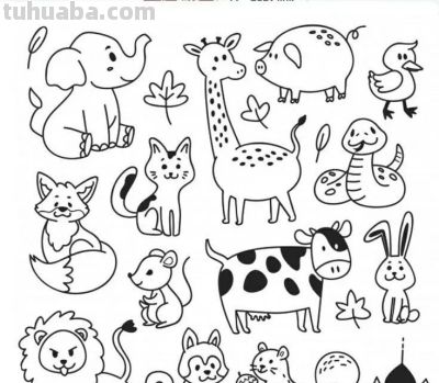 500个动物简笔画素材资料 - 图画吧TUHUABA