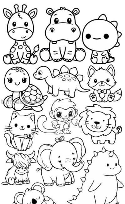500个动物简笔画线稿资料，收藏备用 - 图画吧TUHUABA