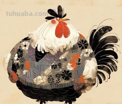 圆滚滚的年画鸡崽 - 图画吧TUHUABA