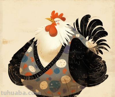 圆滚滚的年画鸡崽 - 图画吧TUHUABA