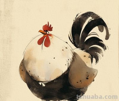 圆滚滚的年画鸡崽