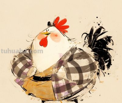 圆滚滚的年画鸡崽 - 图画吧TUHUABA