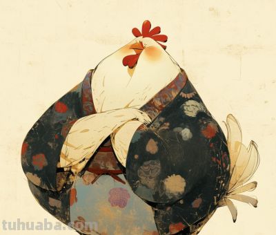 圆滚滚的年画鸡崽 - 图画吧TUHUABA