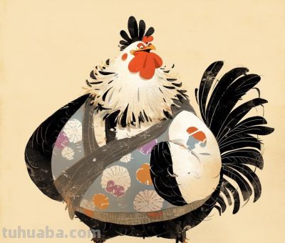 圆滚滚的年画鸡崽 - 图画吧TUHUABA