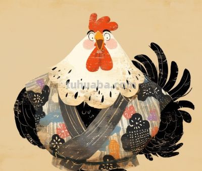 圆滚滚的年画鸡崽 - 图画吧TUHUABA