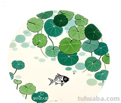 简约插画｜铜钱草和小鱼