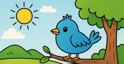 适合3-9岁孩子入门推荐：小鸟的简笔画教程（含涂色教程） - 图画吧TUHUABA