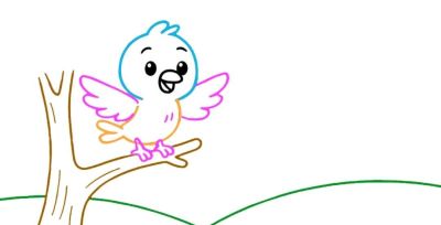 适合3-9岁孩子入门推荐：小鸟的简笔画教程（含涂色教程） - 图画吧TUHUABA