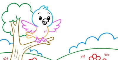 适合3-9岁孩子入门推荐：小鸟的简笔画教程（含涂色教程） - 图画吧TUHUABA