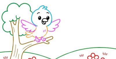 适合3-9岁孩子入门推荐：小鸟的简笔画教程（含涂色教程） - 图画吧TUHUABA