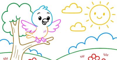 适合3-9岁孩子入门推荐：小鸟的简笔画教程（含涂色教程） - 图画吧TUHUABA