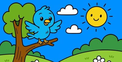 适合3-9岁孩子入门推荐：小鸟的简笔画教程（含涂色教程） - 图画吧TUHUABA