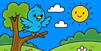 适合3-9岁孩子入门推荐：小鸟的简笔画教程（含涂色教程） - 图画吧TUHUABA