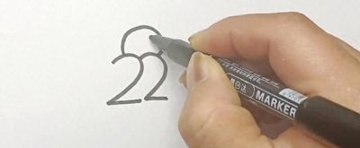 简笔画，用数字2和形状半圆画小鸟 - 图画吧TUHUABA