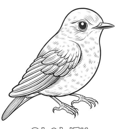 34种鸟类手绘线稿图，临摹学画 - 图画吧TUHUABA