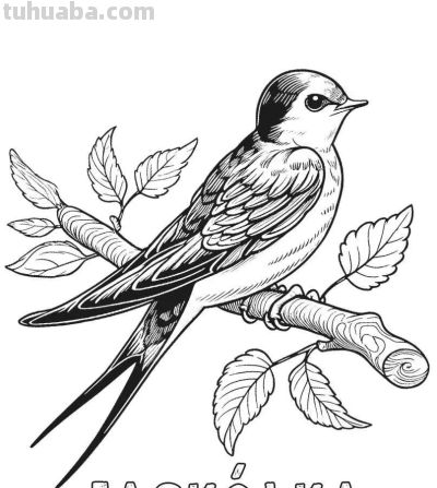 34种鸟类手绘线稿图，临摹学画 - 图画吧TUHUABA