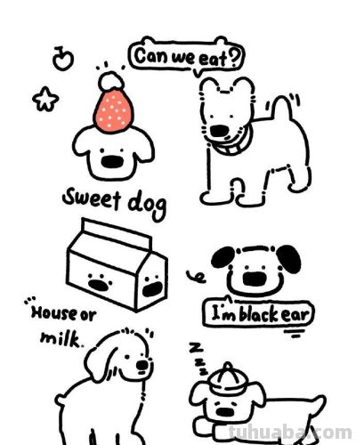 可爱的简笔画小动物 - 图画吧TUHUABA