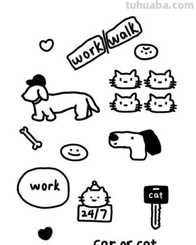 可爱的简笔画小动物 - 图画吧TUHUABA