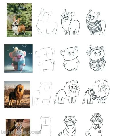 儿童简笔画素材（动物篇）： - 图画吧TUHUABA