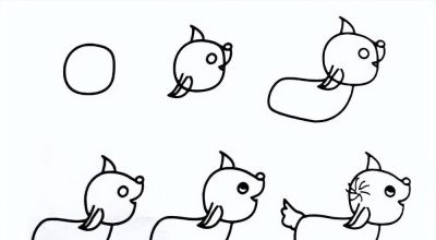9种小动物简笔画教程图 - 图画吧TUHUABA