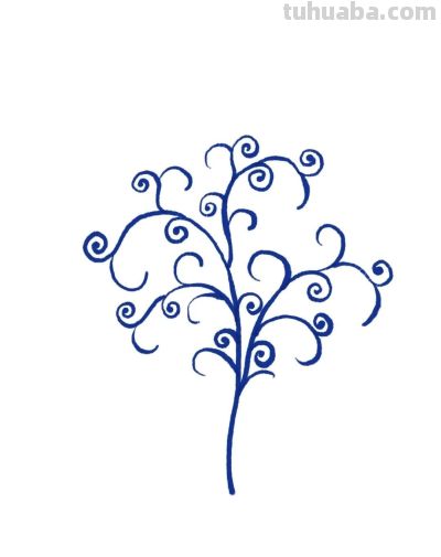 手绘植物 | 清新线描叶子绿植装饰简笔画 - 图画吧TUHUABA