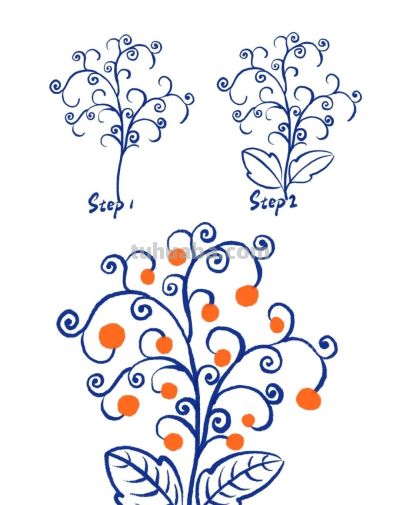 手绘植物 | 清新线描叶子绿植装饰简笔画 - 图画吧TUHUABA