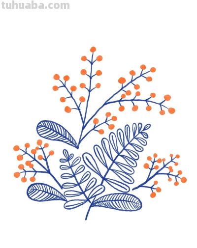 手绘植物 | 清新线描叶子绿植装饰简笔画 - 图画吧TUHUABA