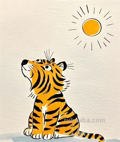 简笔画｜简约插画｜老虎 - 图画吧TUHUABA