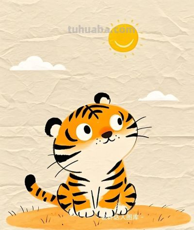 简笔画｜简约插画｜老虎 - 图画吧TUHUABA