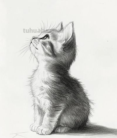 速写简笔画 猫咪 - 图画吧TUHUABA
