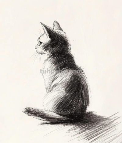 速写简笔画 猫咪 - 图画吧TUHUABA
