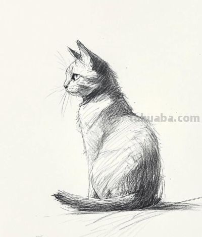 速写简笔画 猫咪 - 图画吧TUHUABA