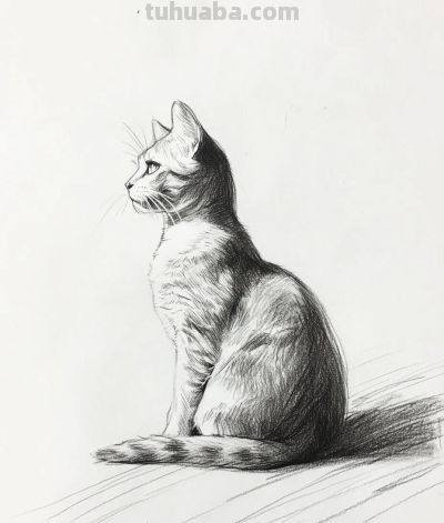 速写简笔画 猫咪 - 图画吧TUHUABA