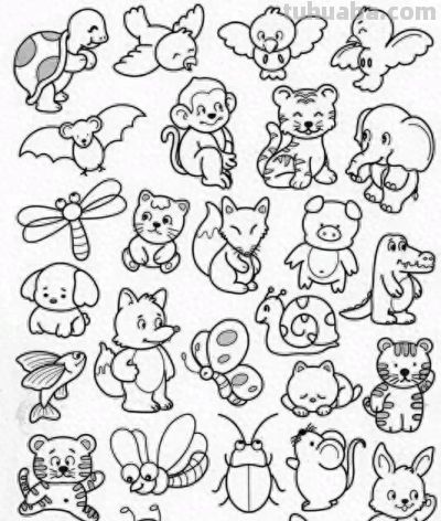 300个动物简笔画线稿，收藏备用 - 图画吧TUHUABA