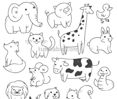 300个动物简笔画线稿，收藏备用 - 图画吧TUHUABA