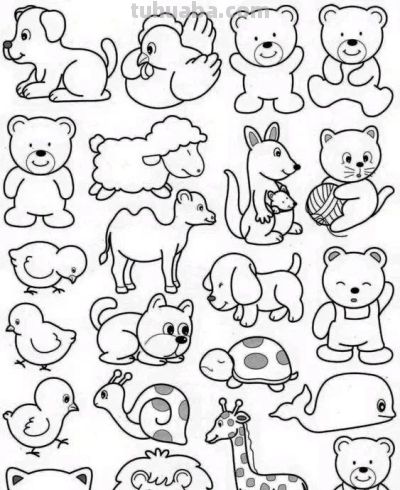 300个动物简笔画线稿，收藏备用 - 图画吧TUHUABA