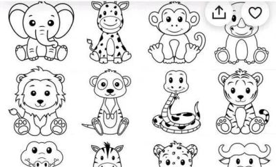 300个动物简笔画线稿，收藏备用 - 图画吧TUHUABA