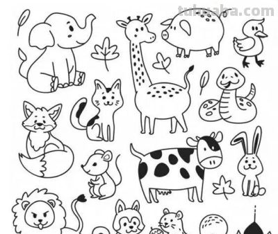300个动物简笔画线稿，收藏备用 - 图画吧TUHUABA