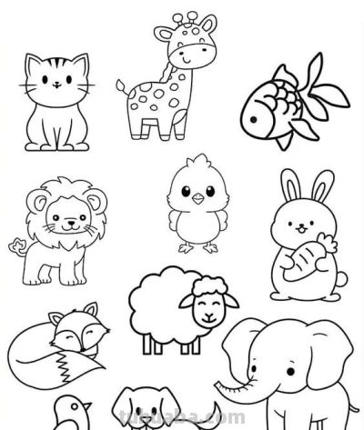 300个动物简笔画线稿，收藏备用 - 图画吧TUHUABA
